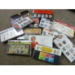 Large collection of unopened Royal Mail mint stamps, approximately two hundred packs