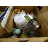 Mixed box of crockery and glassware