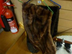 Vintage fur stole and one other
