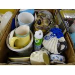 Quantity of pottery planters and miscellaneous household goods