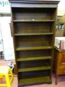 Priory oak style tall bookcase