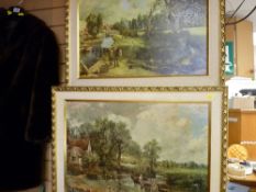 JOHN CONSTABLE two framed oiliograph prints after the originals