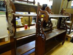 Two Victorian mahogany display shelves