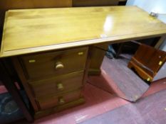 Modern pine dressing table with three drawers