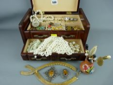 Modern jewellery box and costume jewellery contents