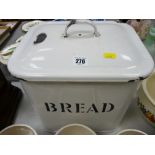 Vintage enamel bread bin with lid