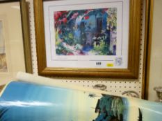 NOEL framed limited edition (486/875) print - titled 'Spanish Villa' and an unframed Oriental oil on