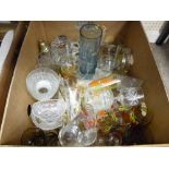 Box of decorative and drinking glassware