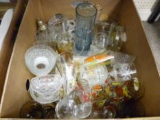 Box of decorative and drinking glassware