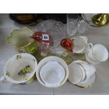 Mixed selection of vintage crockery and glassware