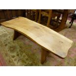 A RUSTIC JOINED PLANK COFFEE TABLE, 38 cms high, 122 cms long, 53 cms wide