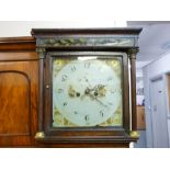 AN EARLY 19th CENTURY OAK & MAHOGANY LONGCASE CLOCK, the cast backplate stamped 'N Porter & Wilson',