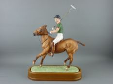 ROYAL WORCESTER EQUESTRIAN MODEL, 'HRH The Duke of Edinburgh 1968' by Doris Lindner, on a wooden