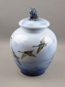 A LUCKNOW 'MISTY MORN' LARGE GINGER JAR & COVER, made for the Crownford China Company, New York,