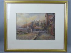 ELLIOT ETTWELL watercolour - Conwy Quay and Castle, signed and dated 1894, 23 x 33 cms