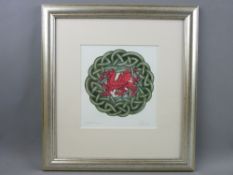 MIKE DAVIES (Mike Davies Celtic Arts) watercolour - red dragon, signed and entitled and dated