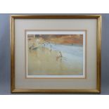 SIR WILLIAM RUSSELL FLINT limited edition (415/850) print - beach scene with figures, 28 x 35.5 cms