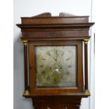 A CIRCA 1820 OAK & MAHOGANY LONGCASE CLOCK by Samuel Harley, Salop, 214 cms high, 46.5 cms wide