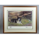 NIGEL HEMMINGS signed limited edition (299/600) print - sheepdog and plough, titled 'Now & Then', 41
