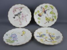 TWELVE ROYAL WORCESTER CABINET PLATES 'The Birds of Dorothy Doughty' from annual limited editions