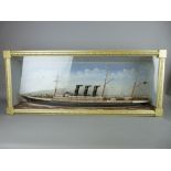 A CASED SHIP DIORAMA of the well documented American Line steam ship 'City of Paris', case