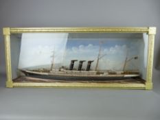 A CASED SHIP DIORAMA of the well documented American Line steam ship 'City of Paris', case