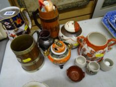 Quantity of mainly Staffs pottery, Oriental ginger jar etc