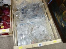 Large box of mixed glassware