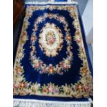 Medium sized blue floral rug