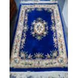 Medium sized blue floral rug