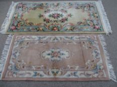 Excellent Chinese washed rug and another similar