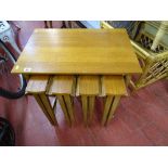 Light wood nest of five tables
