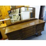 Gothic style dressing table, wardrobe and bed ends