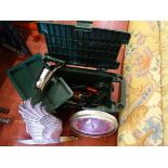 Small garden trolley and contents etc