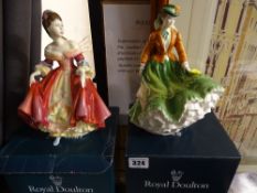 Two Royal Doulton china figurines 'Southern Belle' and 'Nicole', both boxed