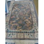 Chinese washed floral rug, approximately 6ft x 4ft