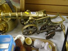 Excellent decorative brass cannon and another similar smaller