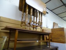 Vintage coffee table and a small drop leaf gate leg table