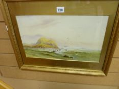 Watercolour - seascape, indistinctly signed