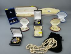 Quality selection of costume jewellery by Swarovski, Pave, Isle of Bute etc