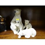 Country Artist model of a polar bear family