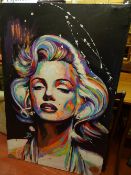 Speed artist oil on canvas - Marilyn Monroe, initialled 'D S', 138 x 90 cms