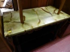Onyx topped coffee table etc