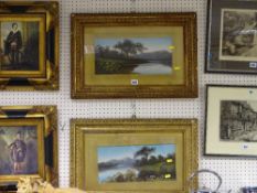 Pair of Continental oil paintings in gilt frames