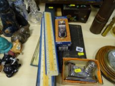 Mixed architect's items, items of treen, desk ware etc