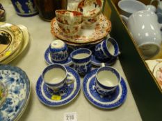 Allertons blue and white teaware and other Staffs ware