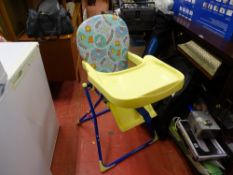 Yellow and blue child's highchair