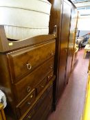 Parcel of Stag furniture comprising two door wardrobe, dressing table, chest of drawers and a