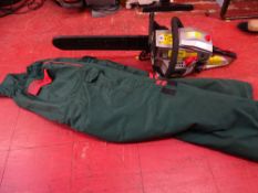 Spear & Jackson 45.1cc chainsaw and Oregon safety trousers