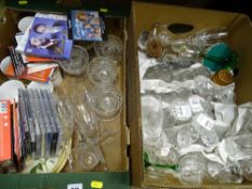Mixed glassware, china etc in two boxes
